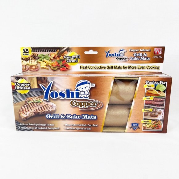 As Seen On TV Kitchen Yoshi Copper Grill And Bake Mats 2 Grill Mats